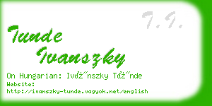 tunde ivanszky business card